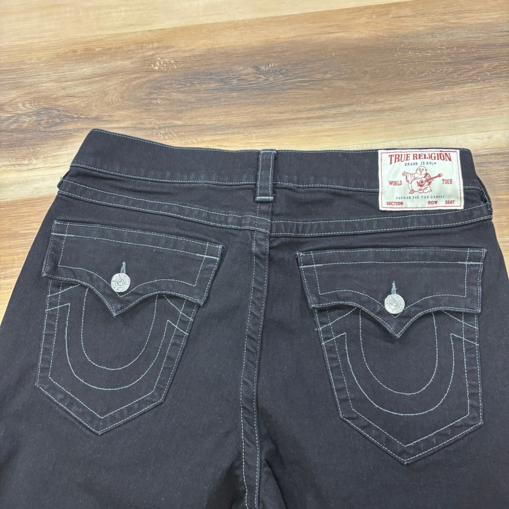 True Religion Ricky Jeans Mens 34 Relaxed Straight Cotton Black Streetwear - Picture 2 of 10